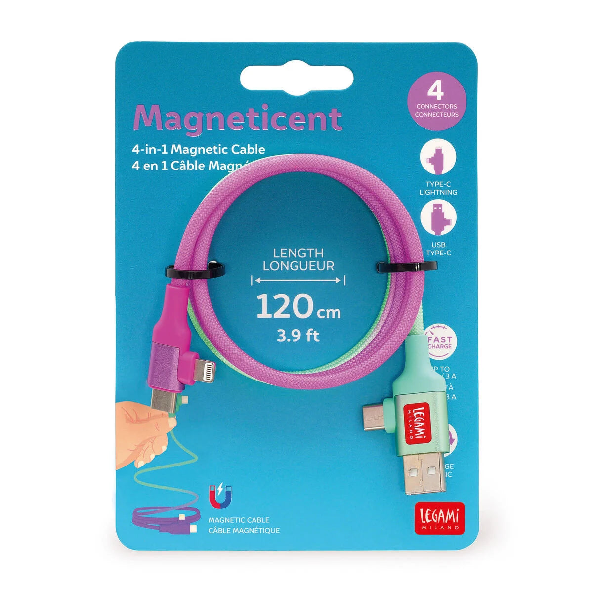 Cavo Magnetico 4 in 1 Magneticent Electric Aura Ricarica Veloce – Legami