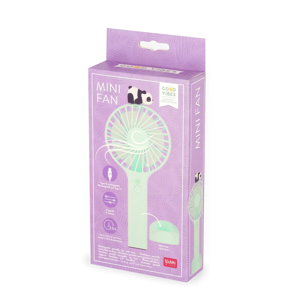 Ventilatore Portatile Ricaricabile con Base Panda – Legami Mini Fan