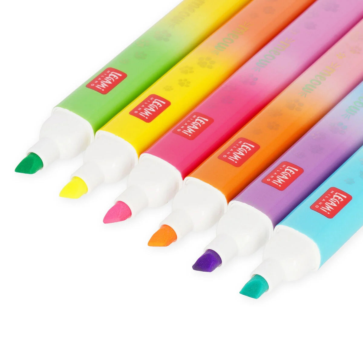 Set 6 Evidenziatori Doppia Punta Pastello e Neon Legami – Meow Kitty