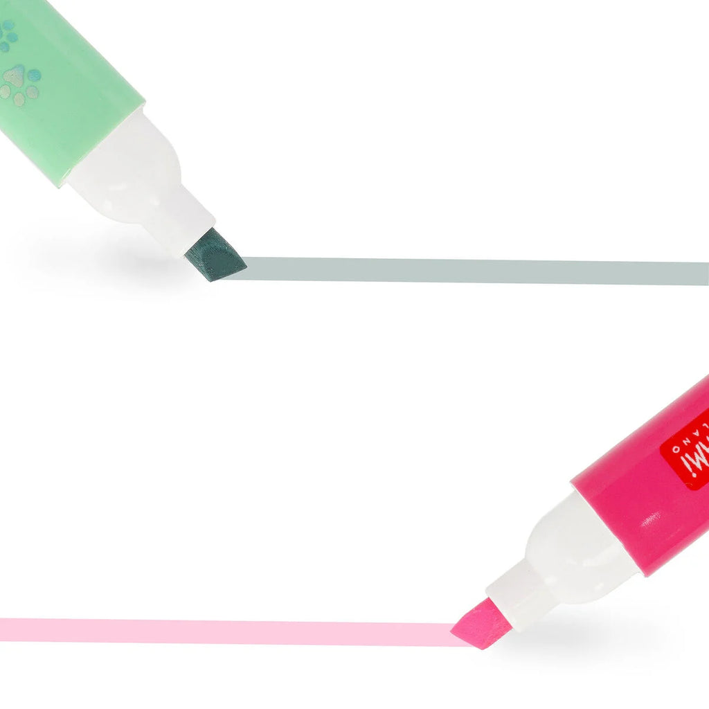 Set 6 Evidenziatori Doppia Punta Pastello e Neon Legami – Meow Kitty