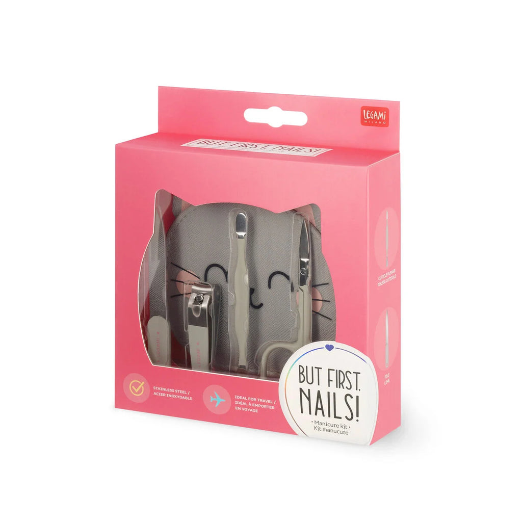 Legami But First, Nails! Kitty – Kit Manicure Completo da Viaggio
