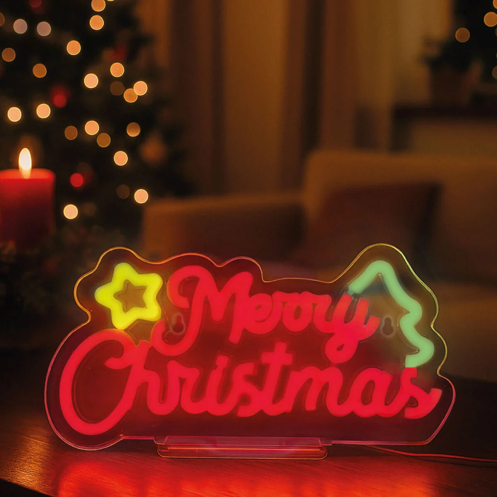 Lampada Led Effetto Neon - Merry Xmas - It's a Sign