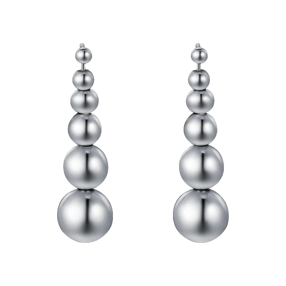 LUCA BARRA: orecchini donna con sfere in acciaio