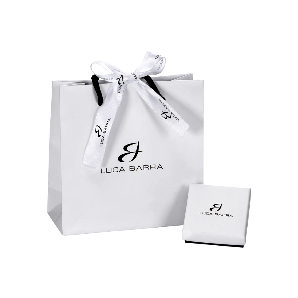 LUCA BARRA: mono orecchino donna in acciaio cuore viola e cristalli bianchi