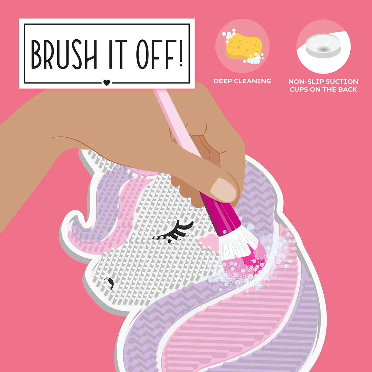 Legami Brush it Off! Unicorn – Tappetino Pulisci Pennelli da Trucco in Silicone