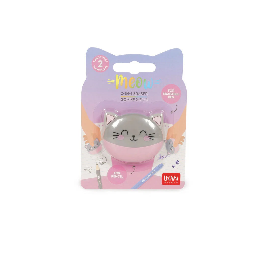 Legami - Gomma 2 in 1 Meow Kitty per Matita e Penne Cancellabili