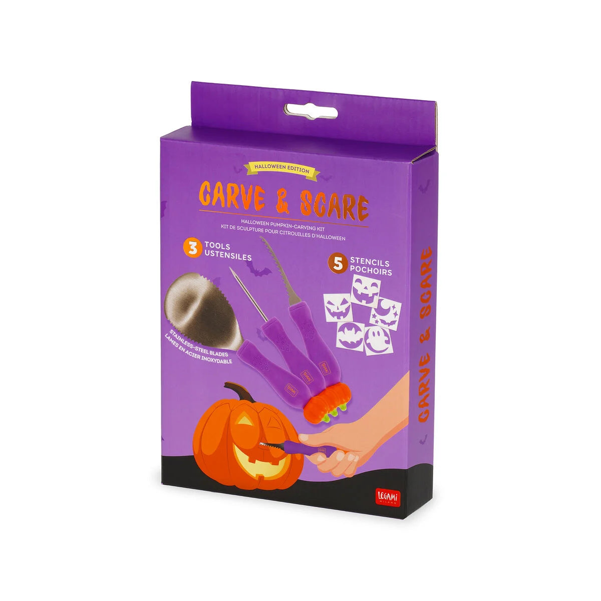 Legami: Kit per intagliare zucca di Halloween - Carve & Scare