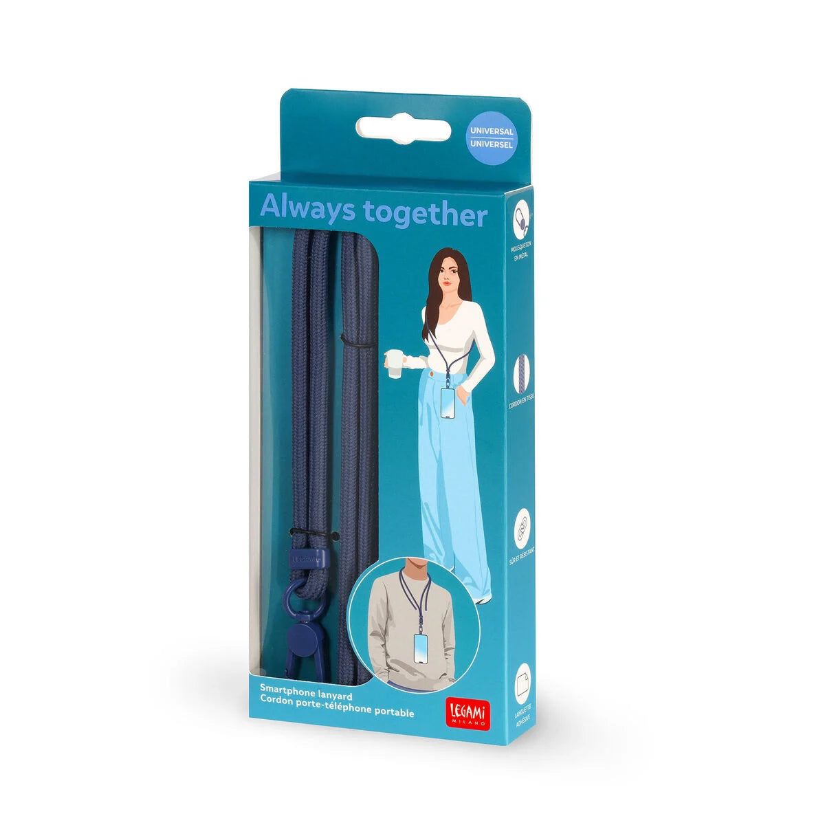 Legami: Cordino Porta Cellulare - Always Together - Blueberry