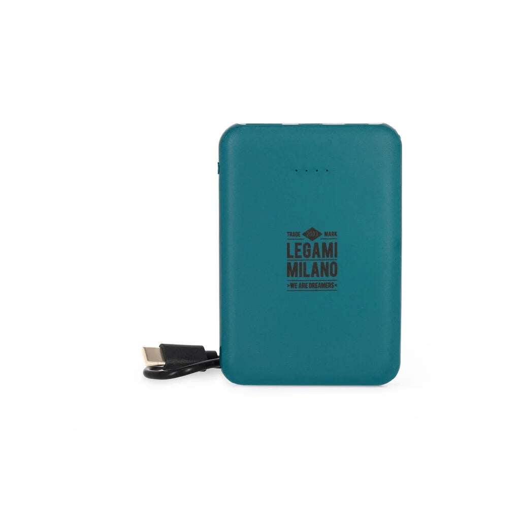 Legami - Power Bank Supercharge Petrol Blue 5000 mAh USB e Type-C