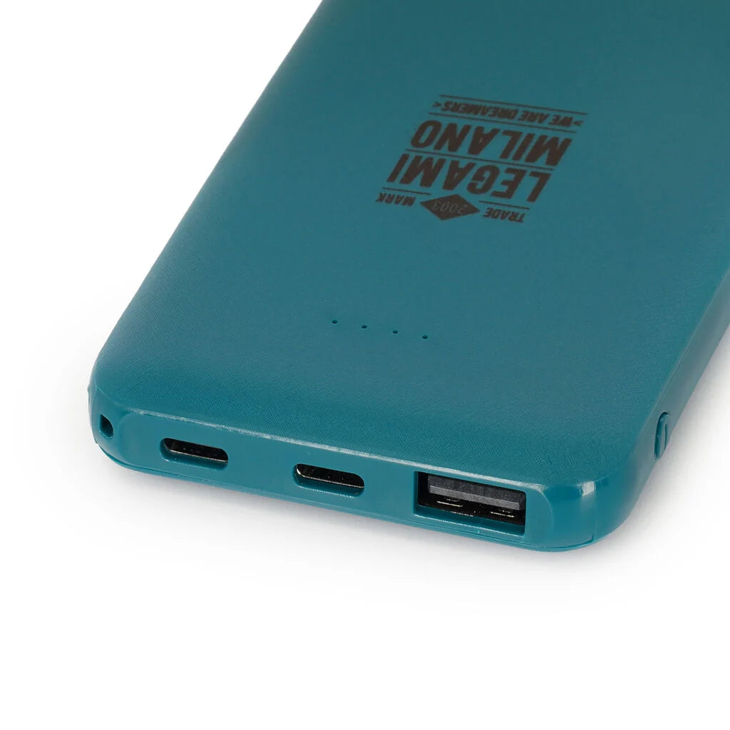 Legami - Power Bank Supercharge Petrol Blue 5000 mAh USB e Type-C