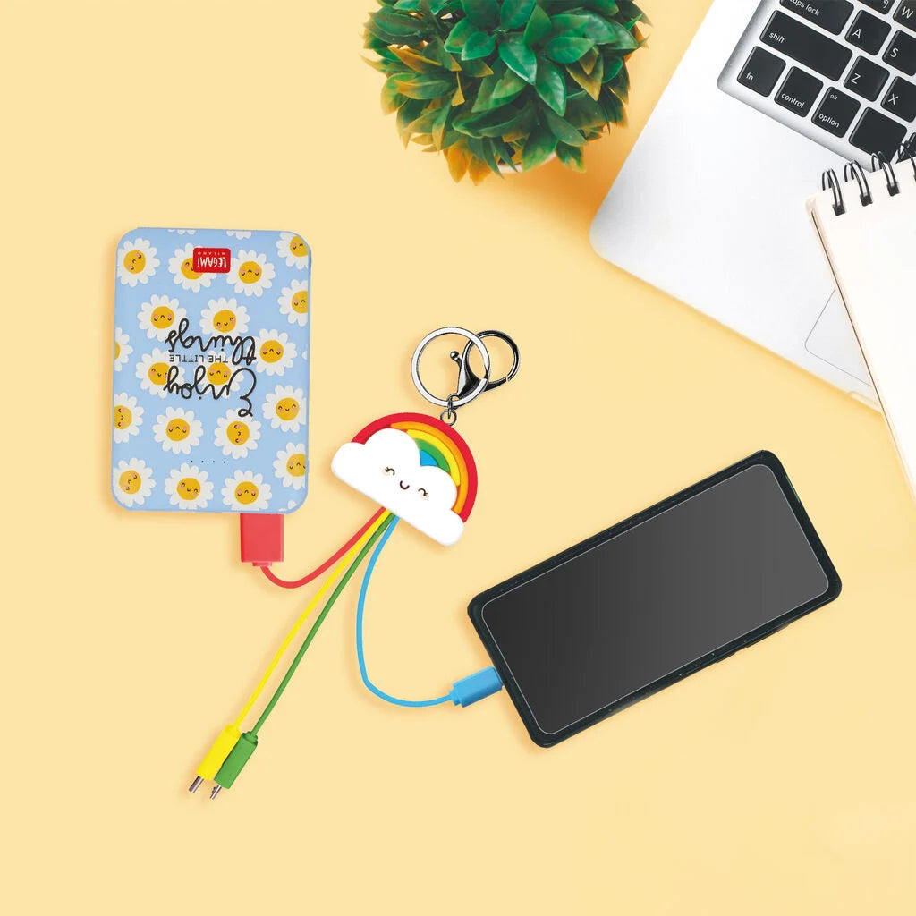 Legami - Power Bank Daisy Supercharge 5000 mAh con USB e Type-C