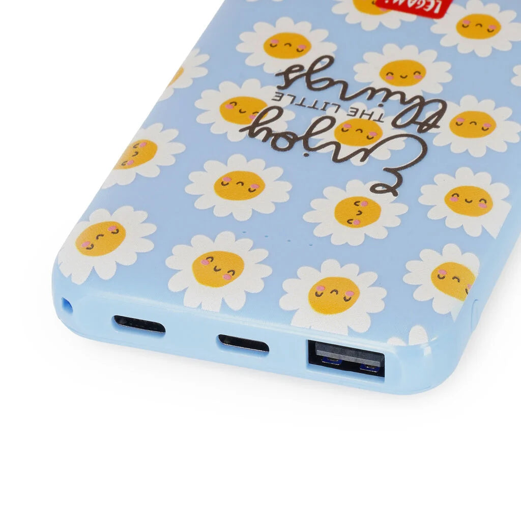 Legami - Power Bank Daisy Supercharge 5000 mAh con USB e Type-C