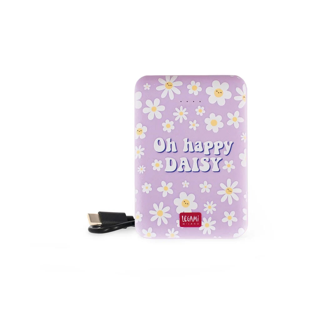 Legami - Power Bank Daisy Supercharge 5000 mAh con USB e Type-C