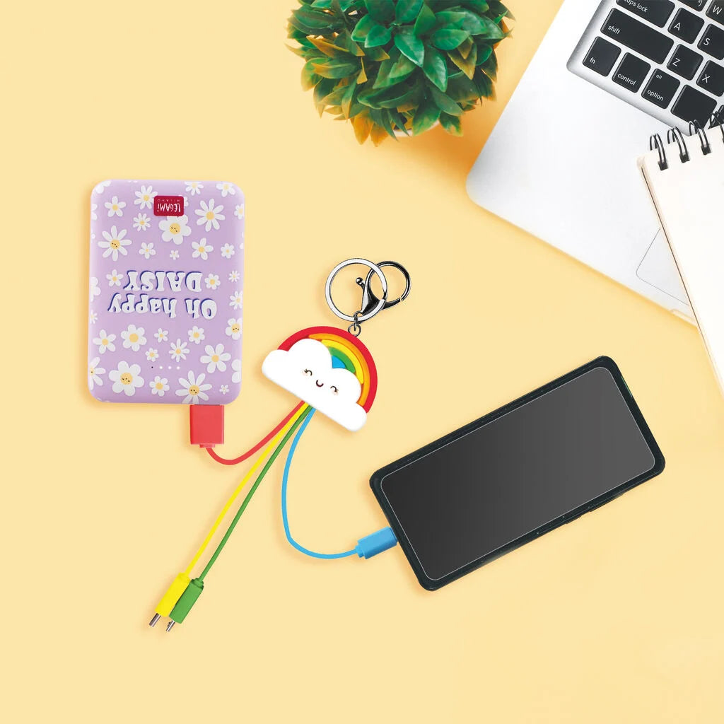 Legami - Power Bank Daisy Supercharge 5000 mAh con USB e Type-C