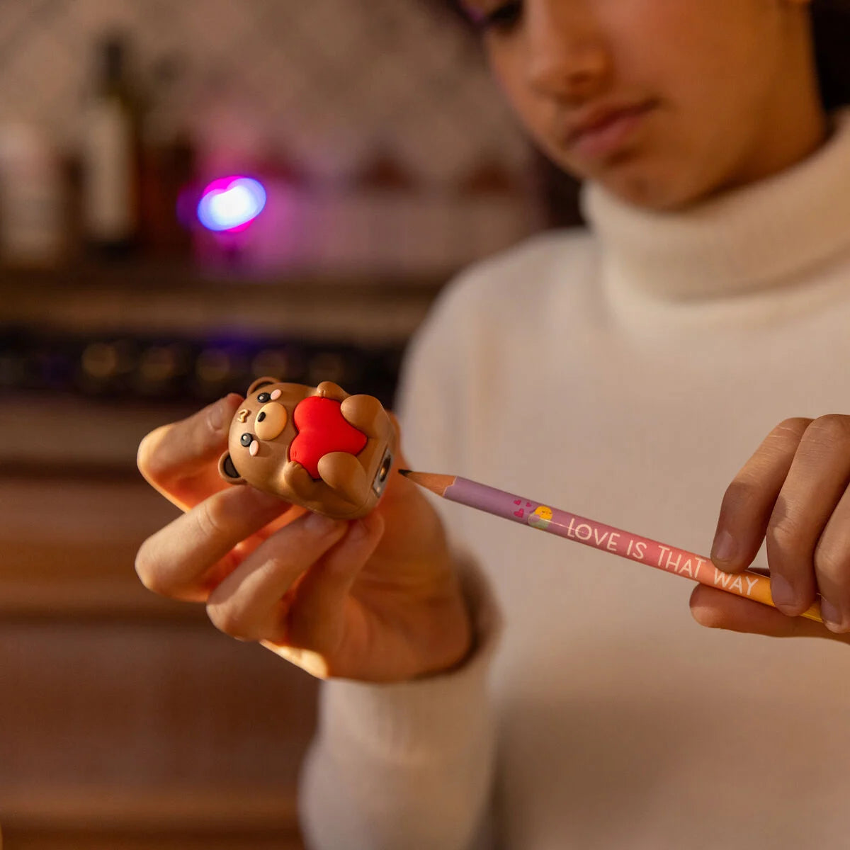 Legami: Temperino Luminoso con Contenitore - Teddy Bear