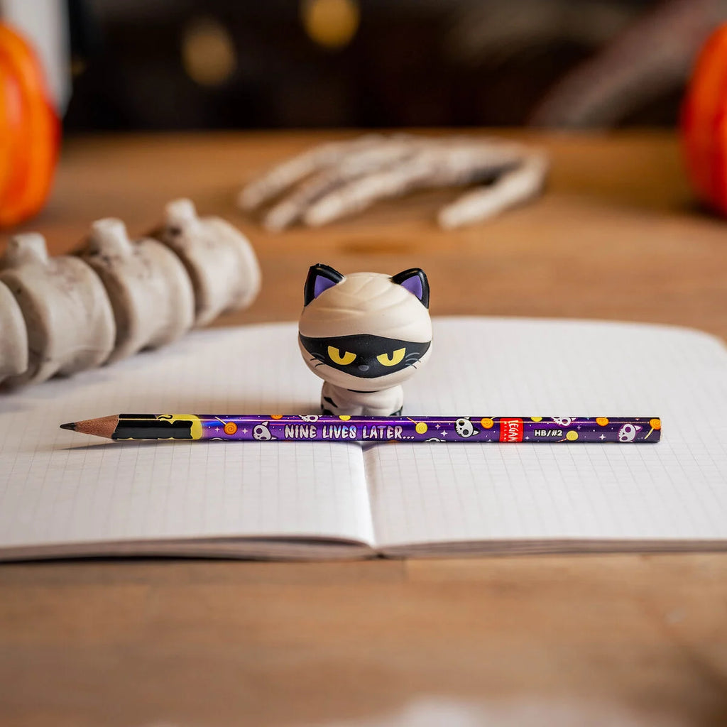 Legami Halloween Matita con Antistress Halloween Mummy Cat "Nine Lives Later" - Squeezies