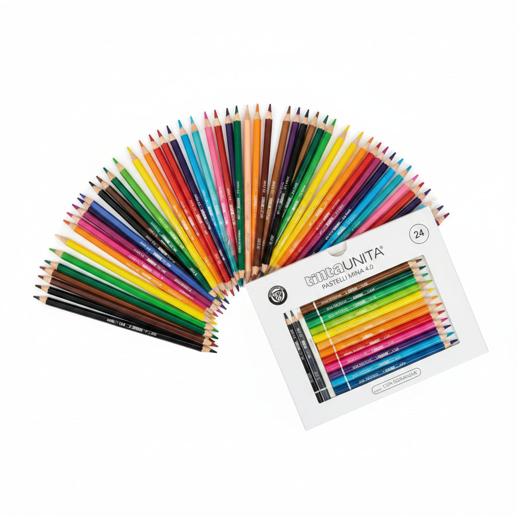 Pastelli in Legno Tinta Unita – Mina 4.2mm, Fusto Colorato (12/18/24/36 colori)