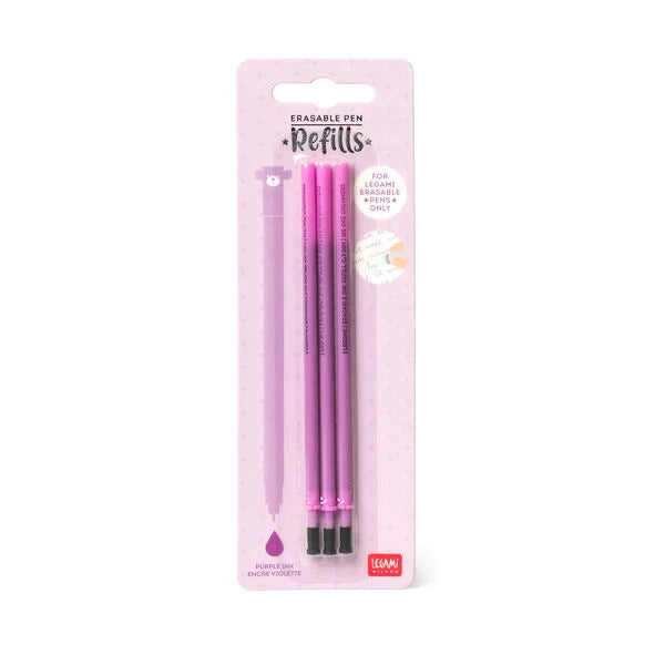 Legami Set 3 Refill per Penna Gel Cancellabile Erasable Pen – 8 Colori