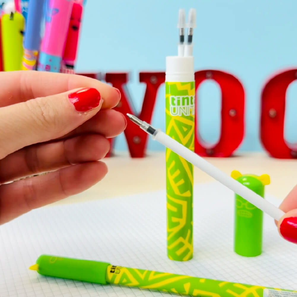 Tinta Unita: Tinta Unita Porta Refil con Tre Refil Fashion Inchiostro Rosso