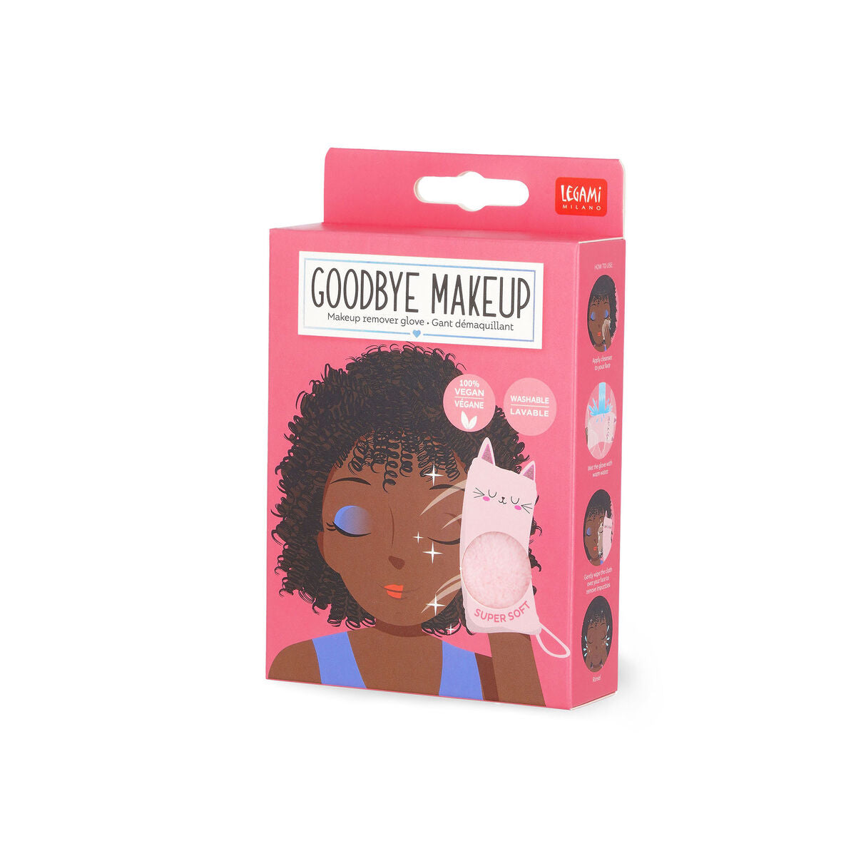Legami Goodbye Makeup! Kitty – Guanto Struccante Lavabile e Riutilizzabile
