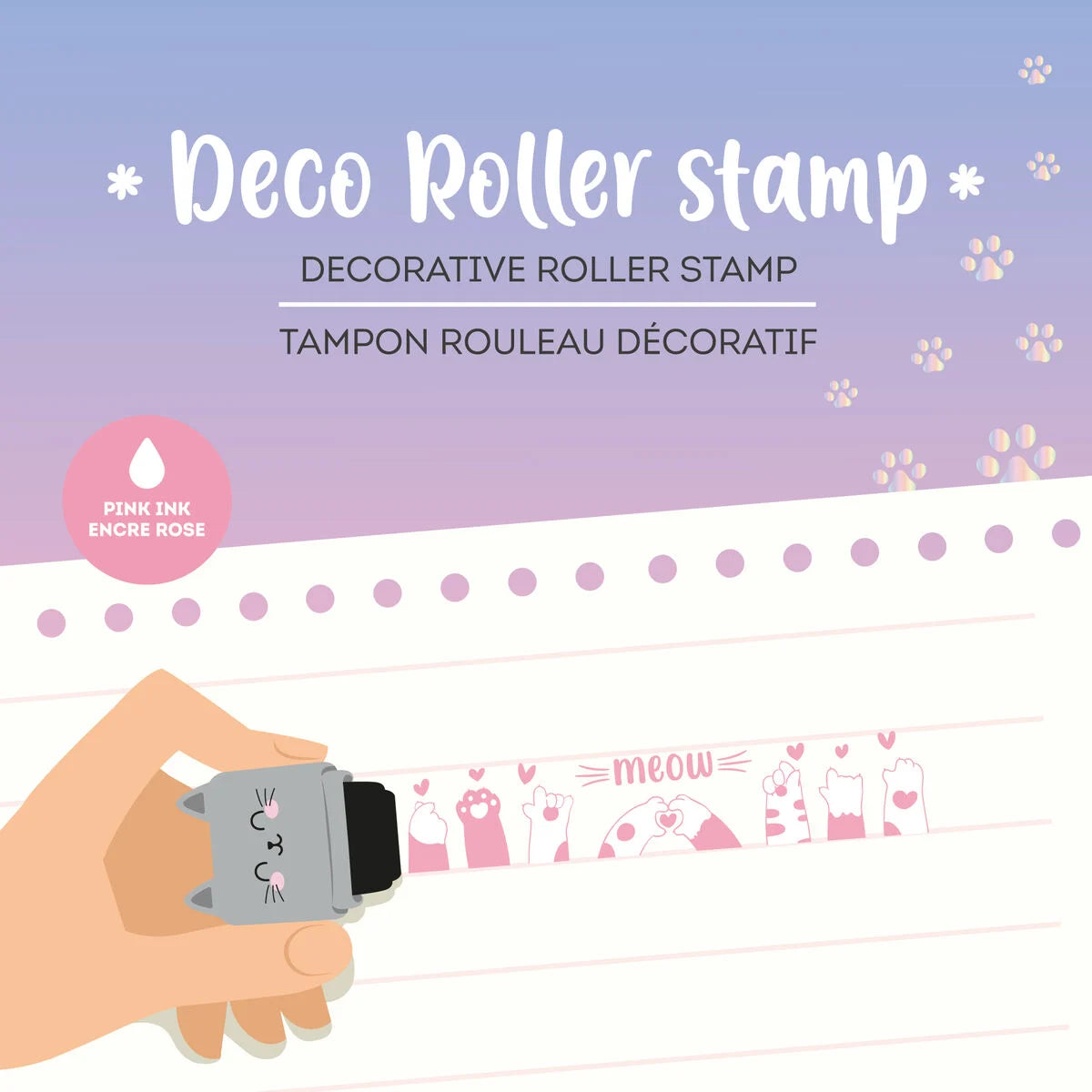 Timbro Decorativo a Rullo Legami Roller Stamp | 300m di Pattern, 3 Fantasie Kawaii