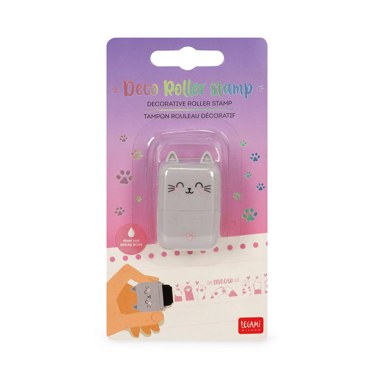 Timbro Decorativo a Rullo Legami Roller Stamp | 300m di Pattern, 3 Fantasie Kawaii