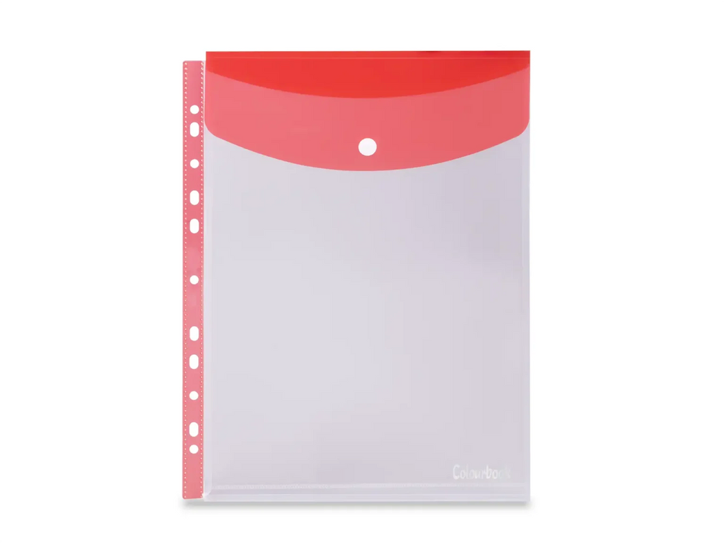 Porta documenti A4 con bottone verticale