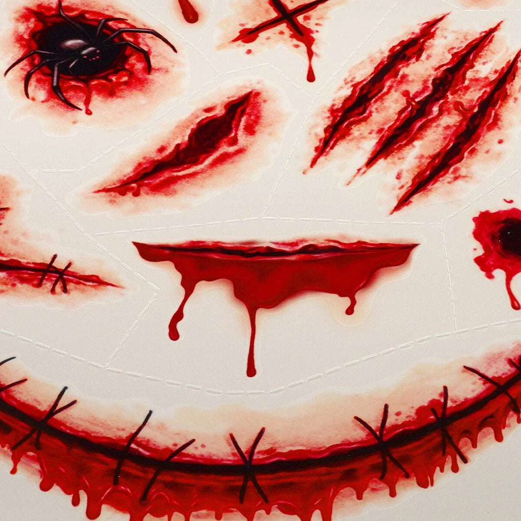 Legami Halloween Tatuaggi Temporanei Viso e Corpo – 10 Tattoo Cicatrici Realistiche