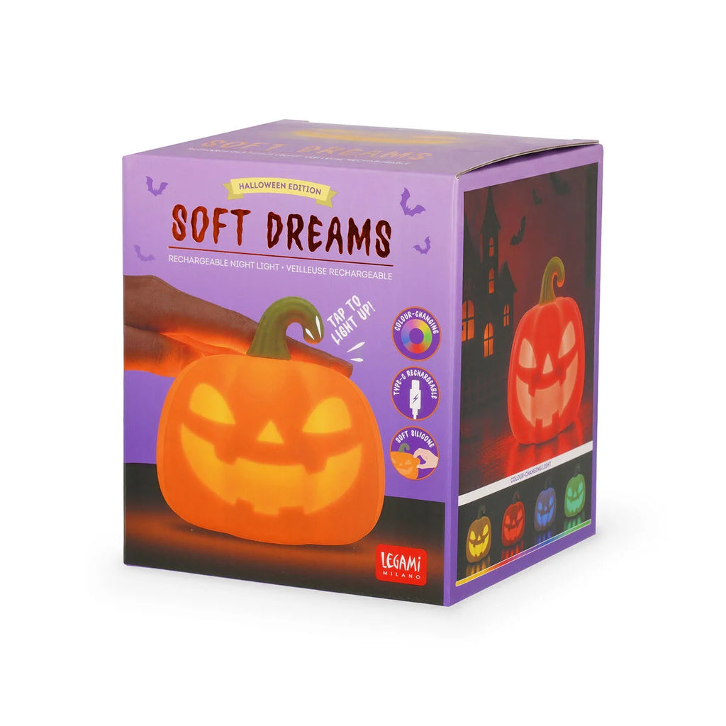 Legami Halloween Luce LED Notturna Zucca Soft Dreams – Silicone Touch Ricaricabile