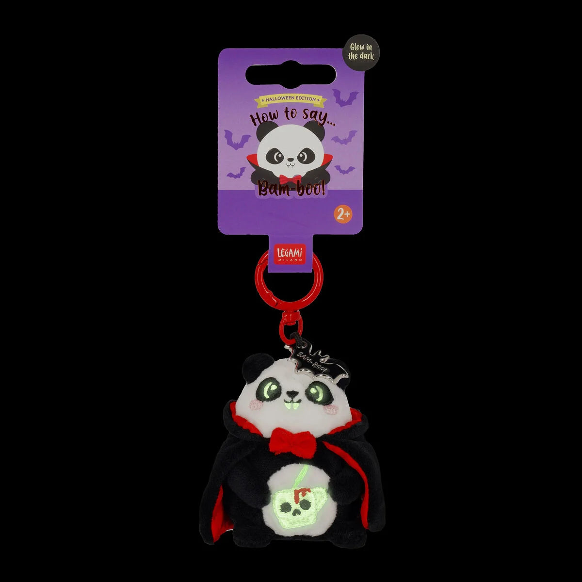 Legami Halloween Portachiavi Peluche Panda Bam-Boo Tiny Super Soft – Ciondolo Inciso