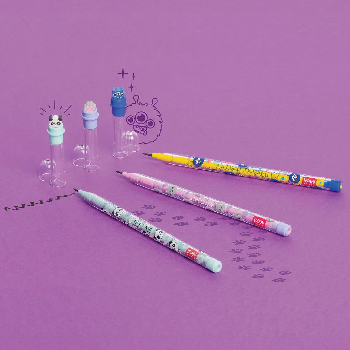 Legami: Matite Impilabili con Gomma Monster - Take A Tip