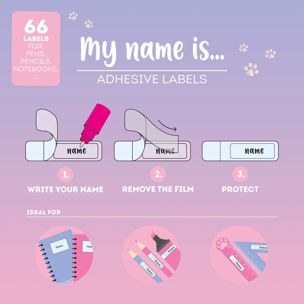Etichette Adesive con Pellicola Protettiva My Name Is... Kitty – Legami