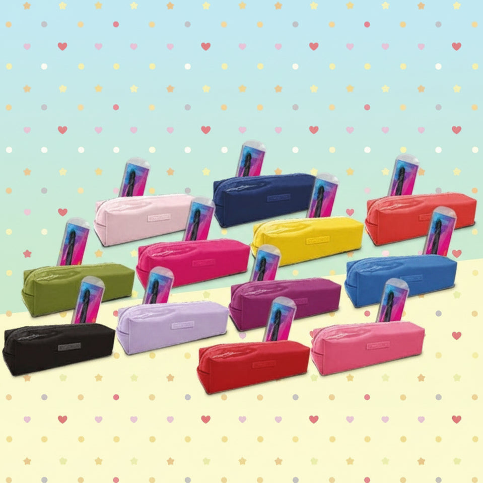 Astuccio Bauletto in PVC Lucido Tinta Unita Excellent | Con Penna 4 Colori Inclusa