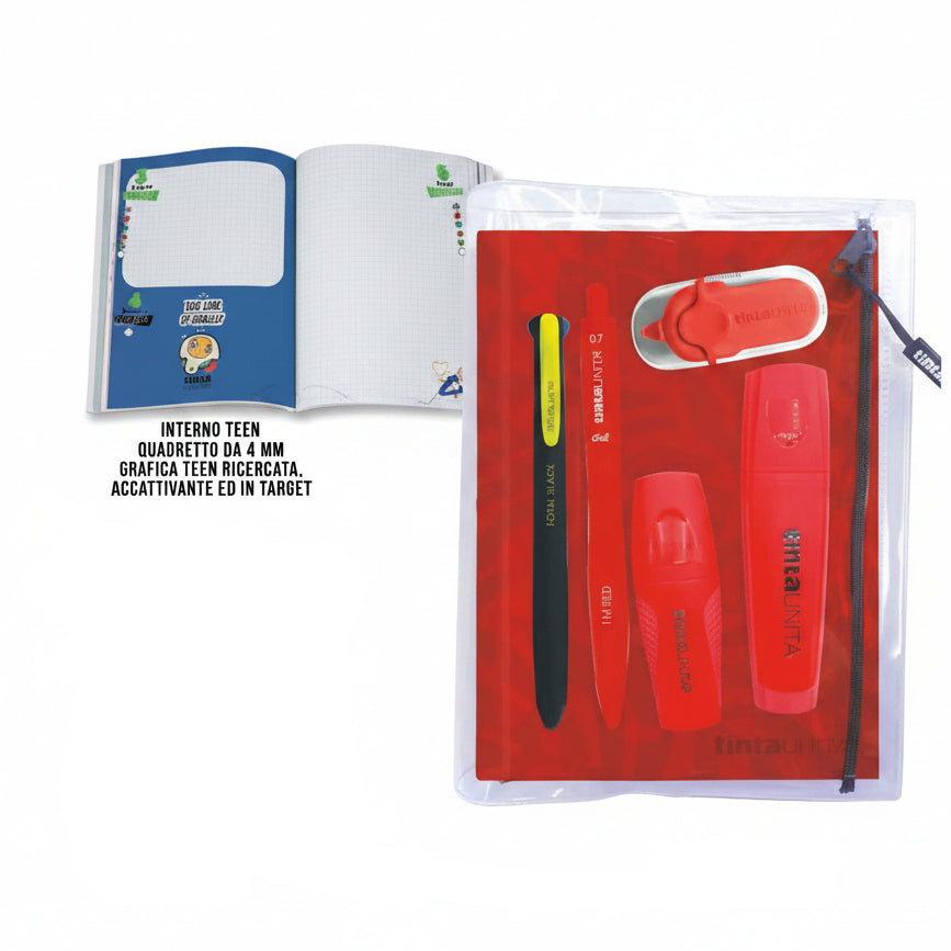 Diario Datato 12 Mesi Tinta Unita 2026-2027 con Sovracoperta PVC e Stationery