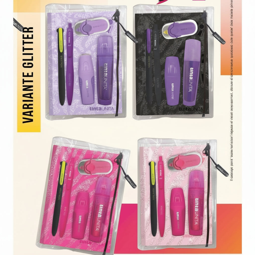 Diario Glitter Animalier 12 Mesi Tinta Unita 2026/2027 con Stationery