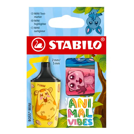 Stabilo:  Blister con 3 colori Evidenziatore STABILO BOSS MINI Animal Vibes