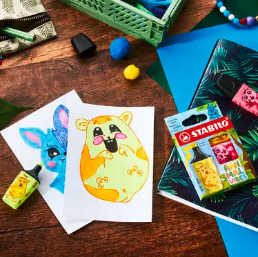 Stabilo:  Blister con 3 colori Evidenziatore STABILO BOSS MINI Animal Vibes