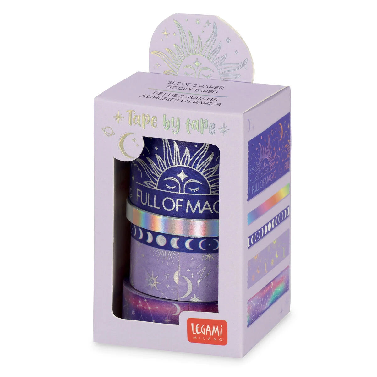 Legami: Set di 5 Nastri Adesivi Decorativi di Carta Magic - Tape By Tape