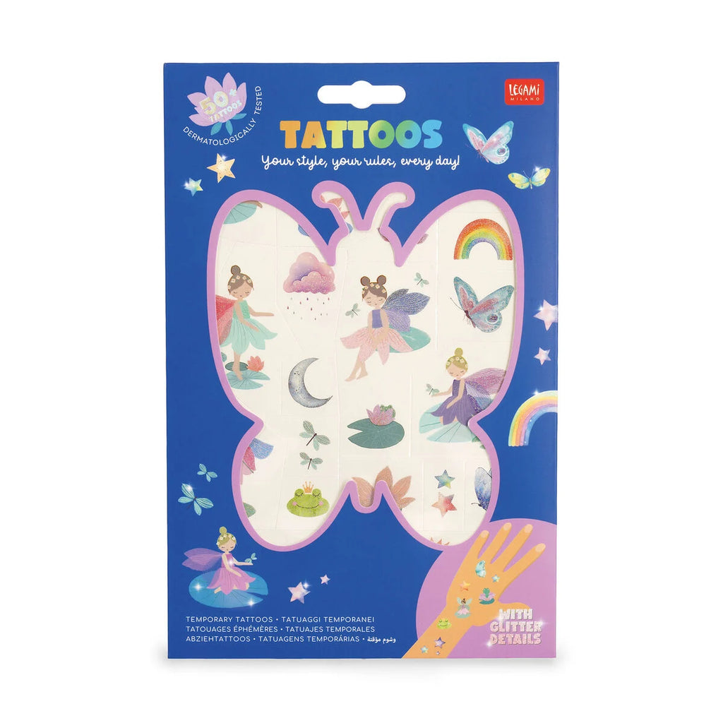 Tatuaggi Temporanei Fairy con Glitter – 2 Fogli – Legami