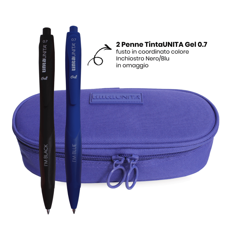 Astuccio Ovale Tinta Unita Excellent | Con 2 Penne Gel Incluse, 4 Colori