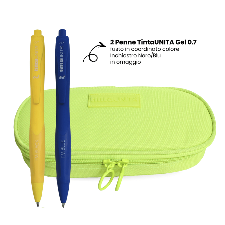 Astuccio Ovale Tinta Unita Excellent | Con 2 Penne Gel Incluse, 4 Colori