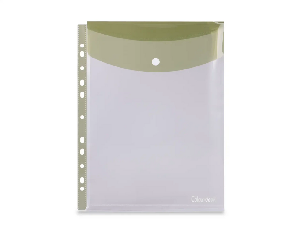 Porta documenti A4 con bottone verticale