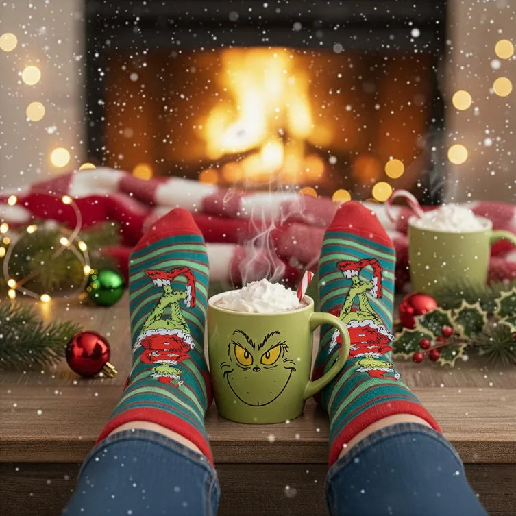 Set regalo natalizio tazza ceramica e calze Grinch