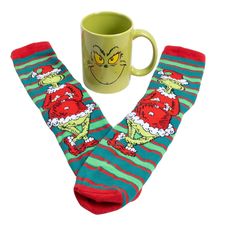 Set regalo natalizio tazza ceramica e calze Grinch