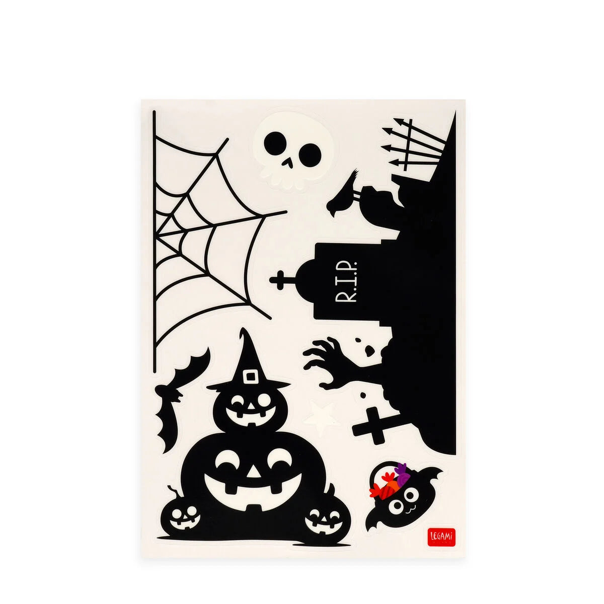 Legami Halloween Set 40 Adesivi Elettrostatici Finestra Windo-Wow – 5 Fogli Fosforescenti