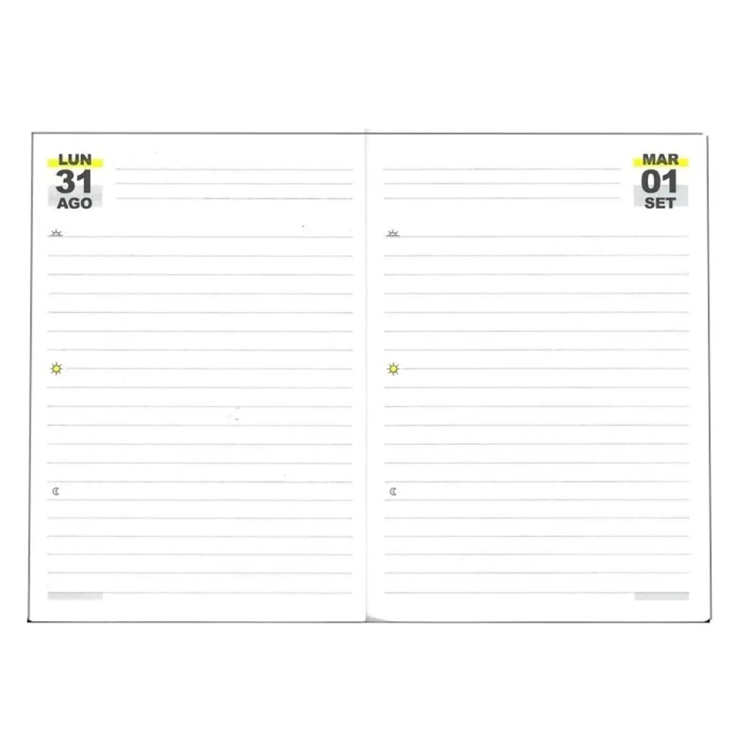 Agenda Smemoranda All Black Giornaliera 12 Mesi 2026/27