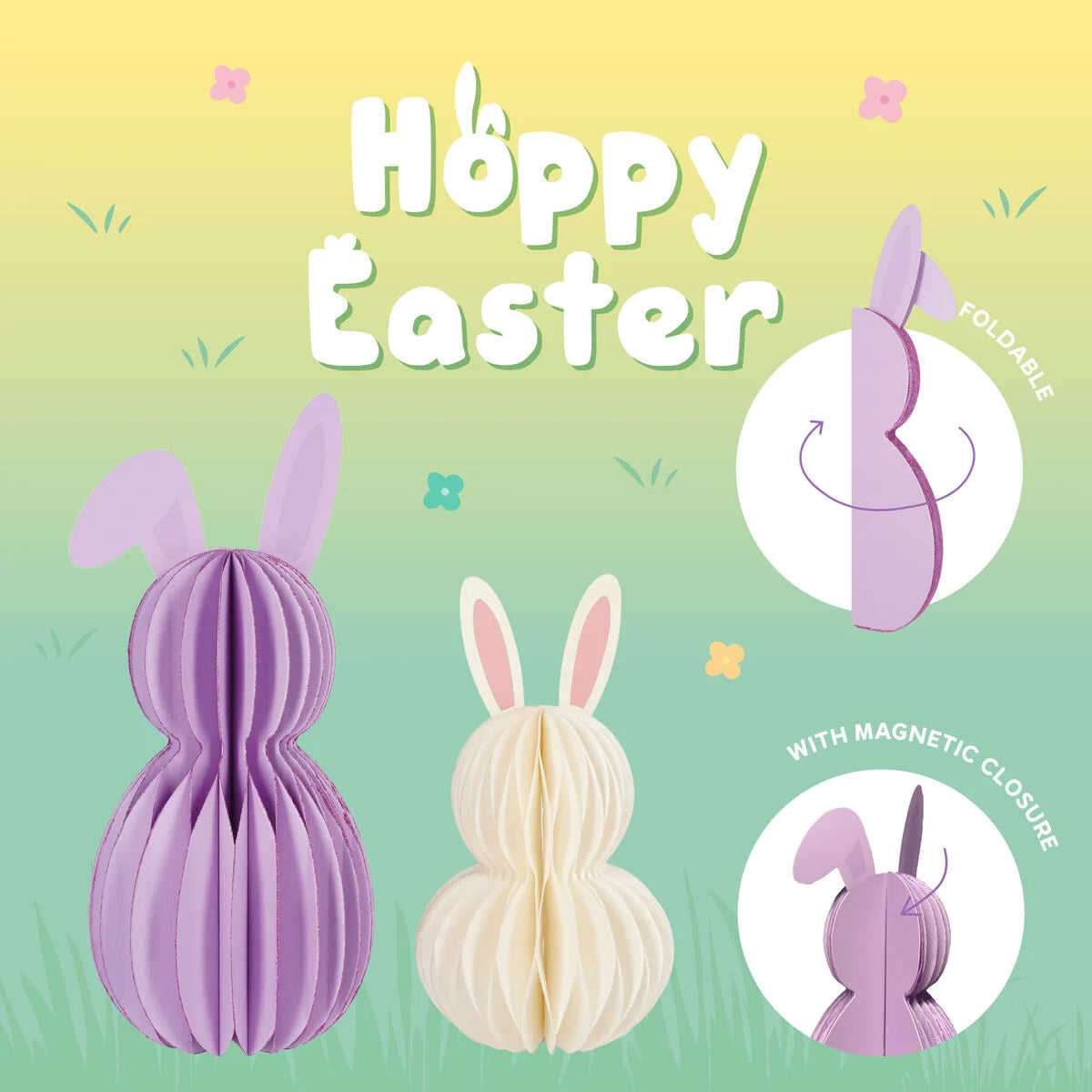 Legami: Set di 2 Coniglietti Pieghevoli in Carta - Hoppy Easter