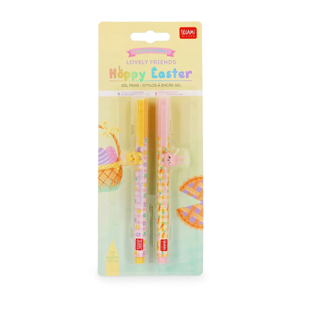 Legami: Set di 2 Penne Gel con Animaletto Decorativo - Lovely Friends - Hoppy Easter