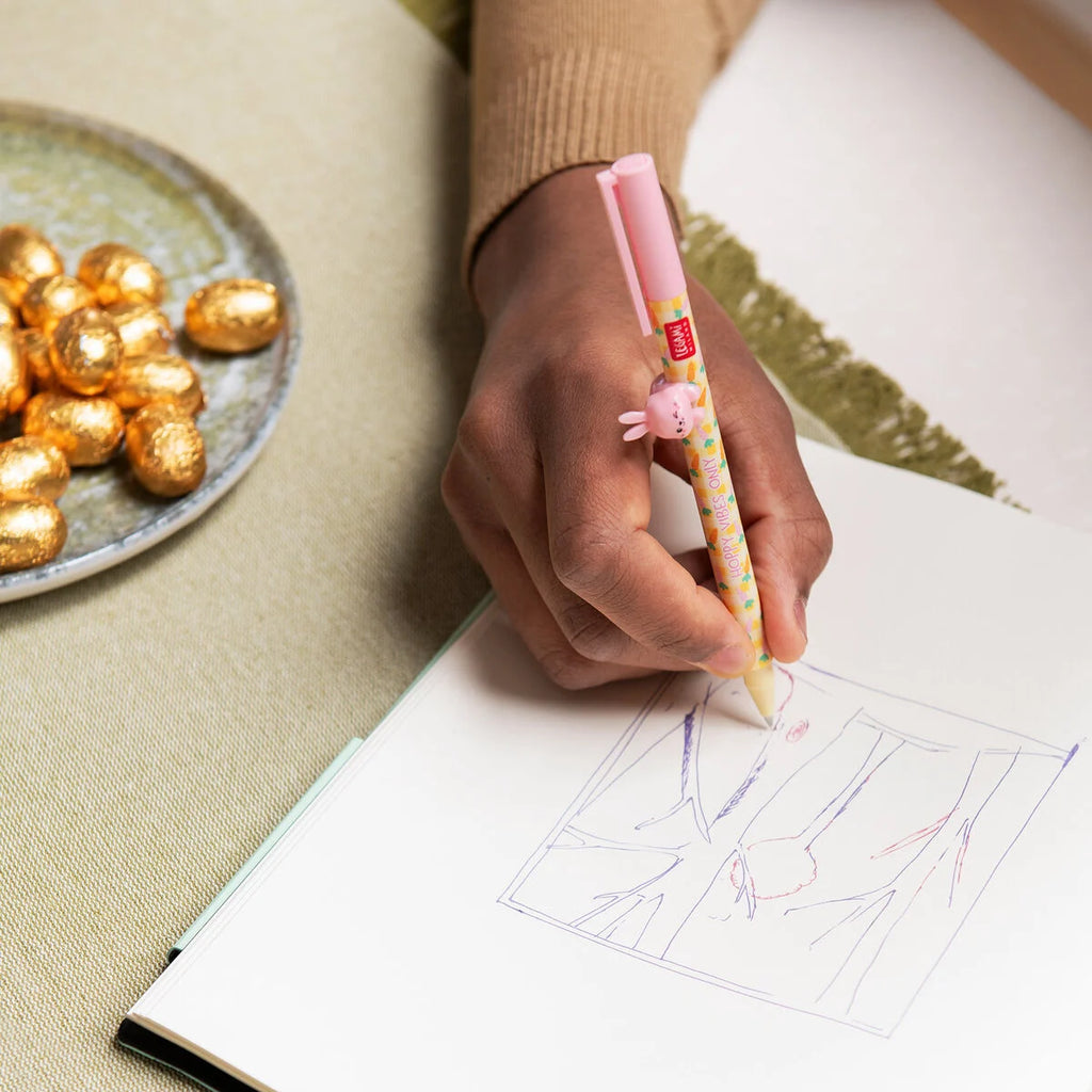 Legami: Set di 2 Penne Gel con Animaletto Decorativo - Lovely Friends - Hoppy Easter