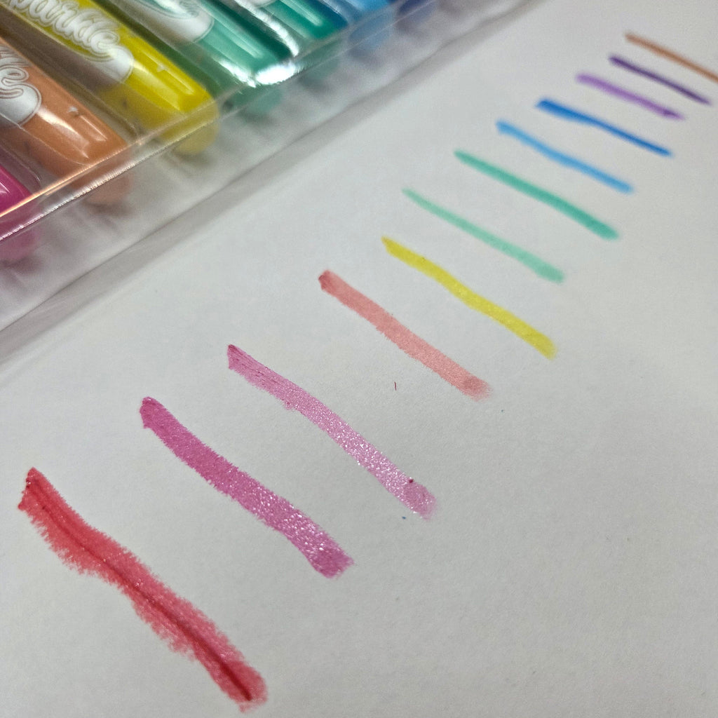 Tinta Unita Kids: Pastelli a Cera Profumati Sparkle 12 Colori – Perlescenti